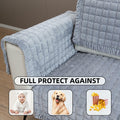 TAOMOCASTL Velvet Sectional Couch Cover Non Slip Sofa Protector Gray 36x36 by Deal US