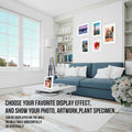 Glass Floating Frames 3 Pcs - Two Sided Square Frames with UV Protection by Deal US