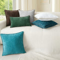 CaliTime Chenille Throw Pillow Covers 24x24 Set of 2 Lake Blue by Deal US