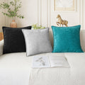 CaliTime Chenille Throw Pillow Covers 24x24 Set of 2 Lake Blue by Deal US