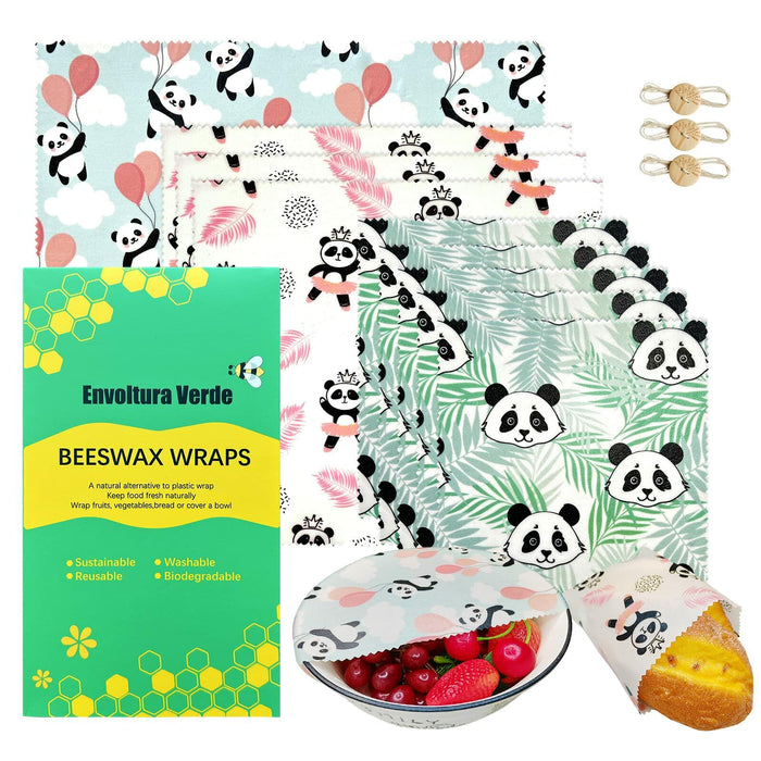 Beeswax Food Wraps 9-Pack Reusable Sustainable Alternative to Plastic by Deal US