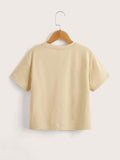 WDIRARA Girls Strawberry Graphic T-Shirt Crewneck Short Sleeve Apricot 12Y by Deal US