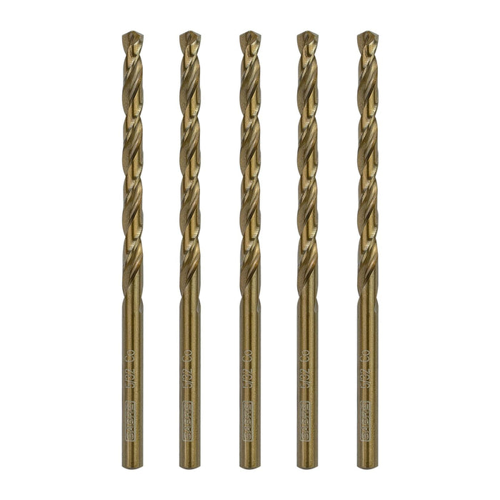 Sabre Tools 5/32” Cobalt Drill Bit Set 5pcs M35 Split Point Steel Metal Cast by Deal US