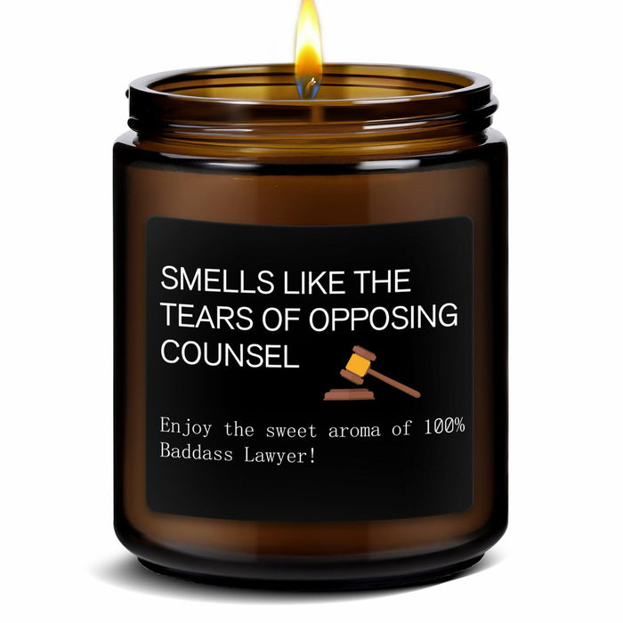 MOTVZC Lavender Candle Lawyer Gifts Funny Birthday Christmas Black Soy Wax by Deal US