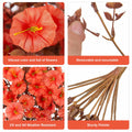 HyeFlora Fake Mums Artificial Fall Hanging Flowers 2 PCS Orange Brown Leaves by Deal US