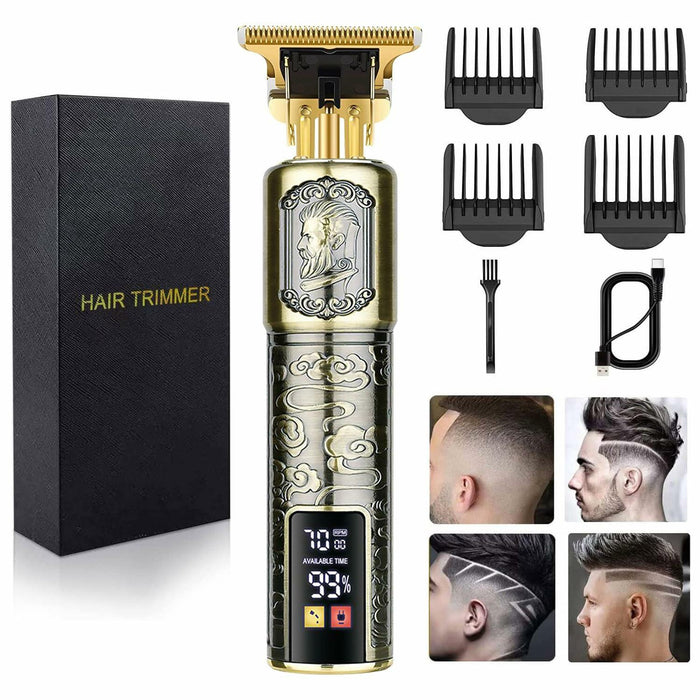 Hilandkom Hair Clippers Men Cordless T-Blade Trimmer Rechargeable LCD Figure-03 by Deal US