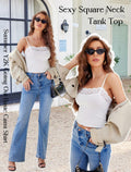 Avidlove Women Sexy Square Neck Lace Trim Tank Top Camisole White Size L by Deal US