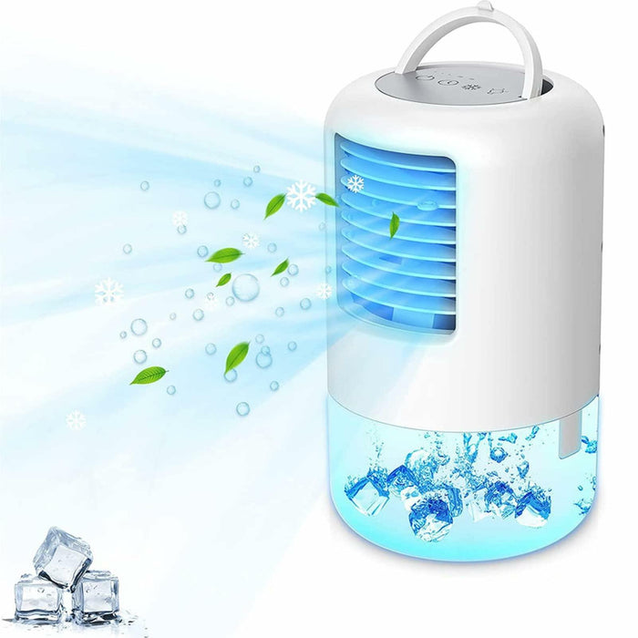 YUYTE Portable Air Conditioner Cooler Humidifier 3 Speeds 7 Colors 500ML White by Deal US