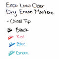 EXPO Low Odor Dry Erase Markers Chisel Tip Basic Assorted 4 pk by Deal US