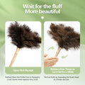 Greenfeather Small Ostrich Feather Duster 16in Wooden Handle 2 Pack by Deal US