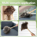 Greenfeather Small Ostrich Feather Duster 16in Wooden Handle 2 Pack by Deal US