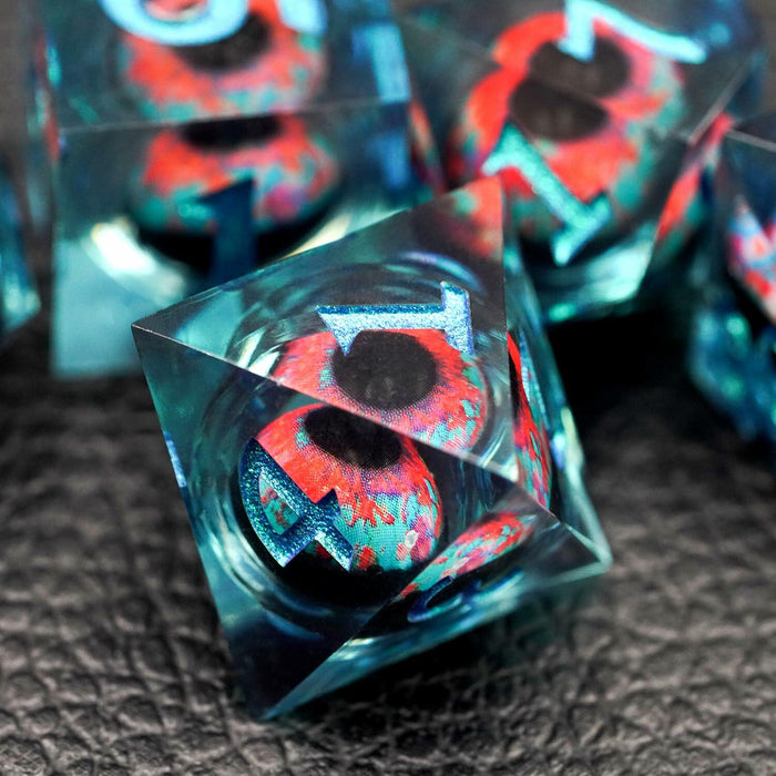 Maywin Dungeons & Dragons Liquid Core Dragon Eye Polyhedral Dice Set by Deal US