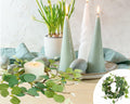 CARMELIT Easter Candle Ring Wreaths 15x15cm Artificial Eucalyptus Green 2 Pcs by Deal US