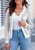 Langwyqu Womens Long Sleeve Button Down Cardigan Sweater Grey Size XL by Deal US
