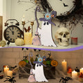 Yousoontic Wooden Halloween Ghost Witch Tabletop Decor 11x7.9in Black White by Deal US