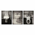 AIOCDIT Funny Dog Bathroom Wall Art Canvas Prints Set of 4 8x10 Unframed by Deal US