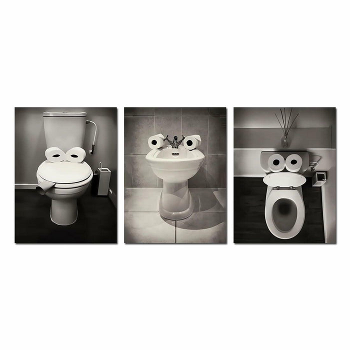 AIOCDIT Funny Dog Bathroom Wall Art Canvas Prints Set of 4 8x10 Unframed by Deal US