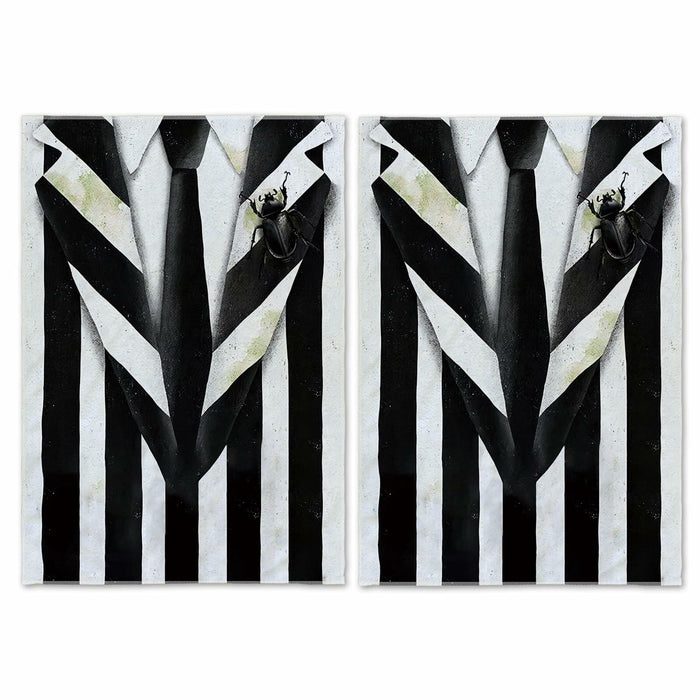 Jiudungs Halloween Kitchen Towels Set of 2 Black White Stripe 18x26 Inch by Deal US