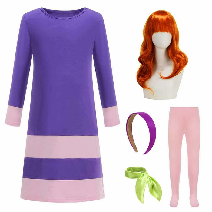 ROSADAGE Girls Daphne Halloween Costume Dress Purple Size 130 (6-7T) by Deal US