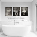 AIOCDIT Funny Dog Bathroom Wall Art Canvas Prints Set of 4 8x10 Unframed by Deal US