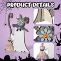 Yousoontic Wooden Halloween Ghost Witch Tabletop Decor 11x7.9in Black White by Deal US