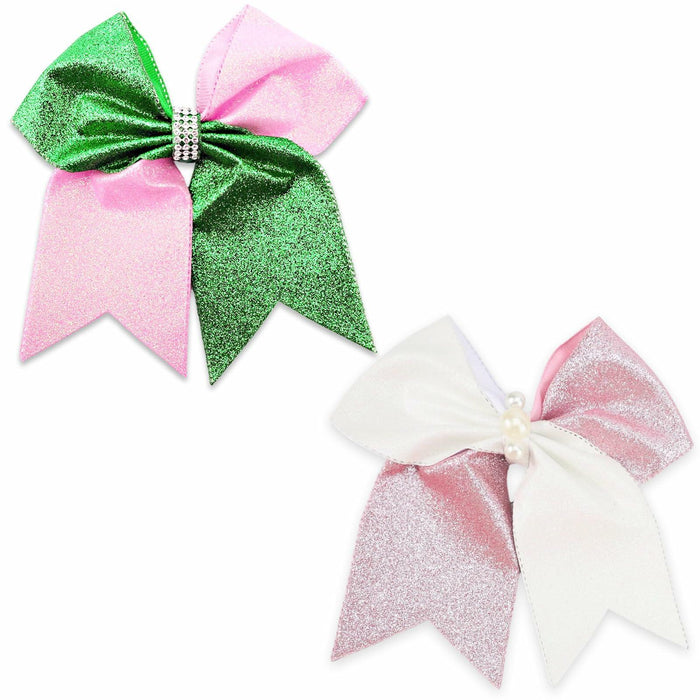Tiltol 2 PCS Enchanted Witch Hair Bow Clips Pink Green & Pink White by Deal US