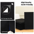FUANGUI Felt Board 12 Pack Large Wall Tiles with Adhesive Tabs Stripe Black by Deal US