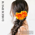 Haomye Dahlia Flower Hairpins Red Orange 2PCS Hawaiian Wedding Style by Deal US