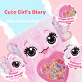 PrinBarBee French Bulldog Diary with Lock Plush 160 Pages Multicolor Pen by Deal US
