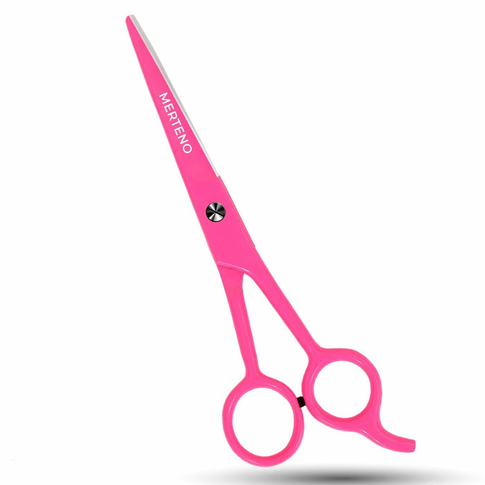 MERTENO Professional Hair Scissors 6.5 Inch Pink Rubber Handle Shears by Deal US