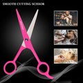 MERTENO Professional Hair Scissors 6.5 Inch Pink Rubber Handle Shears by Deal US