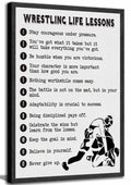 HSHFKLH Inspirational Wrestling Life Lessons Canvas Wall Art Motivational Poster by Deal US