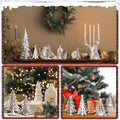 MoDooris 24Pcs White Wooden Christmas Tree Tabletop Decor Rustic Xmas by Deal US