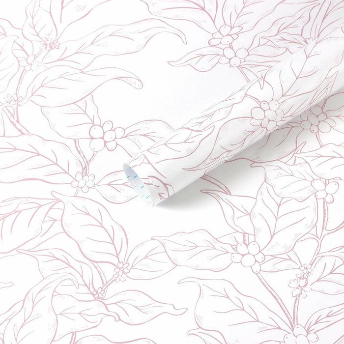 Heroad Boho Floral Peel & Stick Wallpaper Pink White 17.3x78.7in Vinyl by Deal US