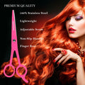 MERTENO Professional Hair Scissors 6.5 Inch Pink Rubber Handle Shears by Deal US