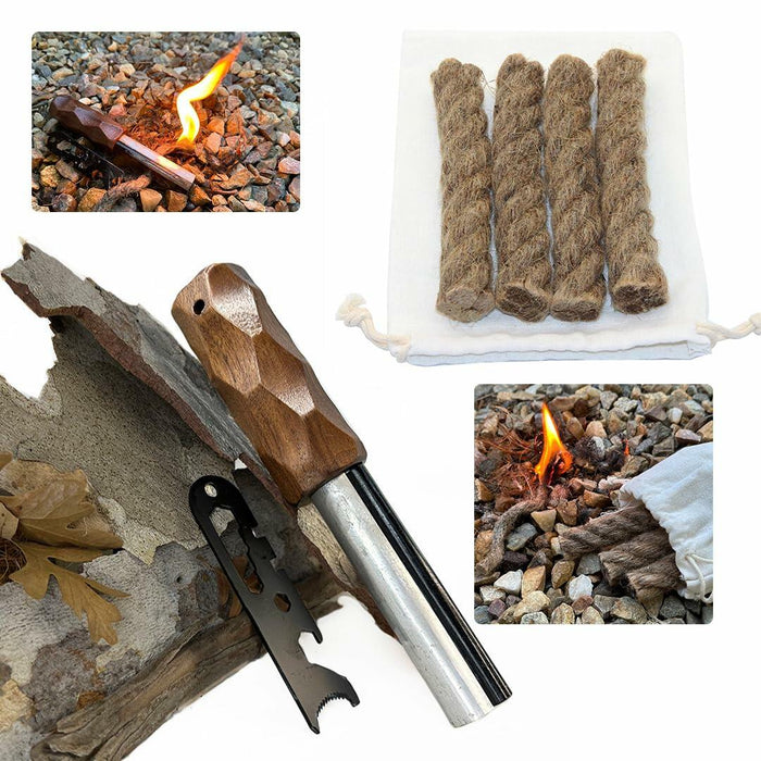 Exploration Gadget Inc. Emergency Fire Starter with Weatherproof Fat Rope Brown by Deal US