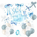 BACH AND BOUJEE She's Tying The Knot Backdrop Blue Bridal Shower Banner by Deal US