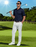 Knit Polo Shirt Men V Neck Buttonless Short Sleeve Navy Size M by Deal US