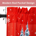 aiwkjdns 3 Piece Christmas Kitchen Window Curtains Set Red Rayon 27.5x36 in by Deal US