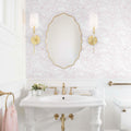 Heroad Boho Floral Peel & Stick Wallpaper Pink White 17.3x78.7in Vinyl by Deal US