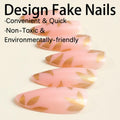 GRITOSE 24 Pcs Fall Maple Leaves Almond Medium Pink Matte Press On Nails by Deal US