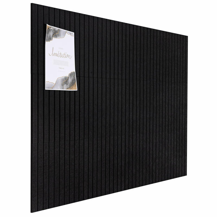 FUANGUI Felt Board 12 Pack Large Wall Tiles with Adhesive Tabs Stripe Black by Deal US