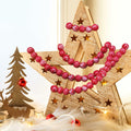 13ft Christmas Wood Bead Garland Red White Wooden Beads Xmas Tree Decor by Deal US