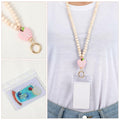Bremorou Teacher Lanyard with ID Holder, Pink Wooden Beaded Boho Tassel by Deal US