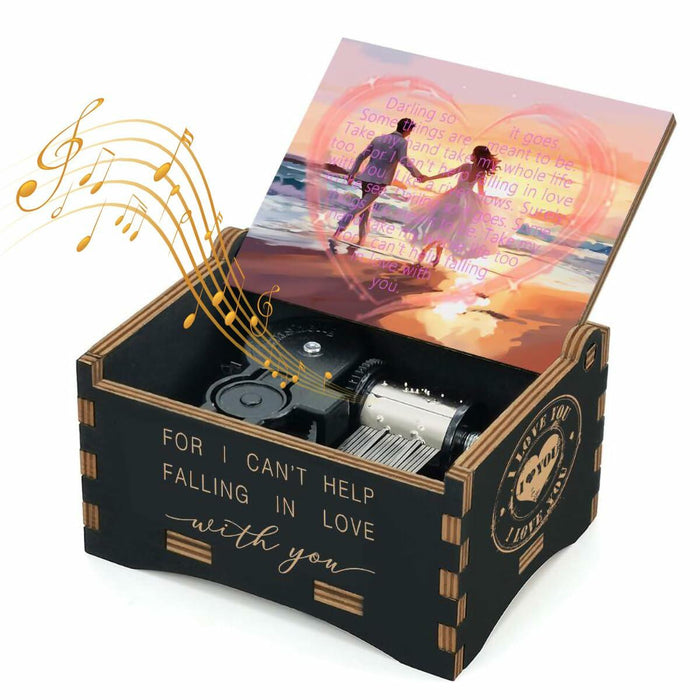 Sooharic "Can't Help Falling in Love" Wooden Music Box Gift for Her by Deal US