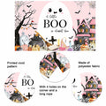 Mocsicka Little Boo Halloween Baby Shower Backdrop Banner Pink Black 70.8x43.3in by Deal US