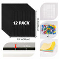 FUANGUI Felt Board 12 Pack Large Wall Tiles with Adhesive Tabs Stripe Black by Deal US