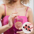 Fepibur 10Pcs Pink Heart Stainless Steel Straws with Silicone Tips & Brush by Deal US