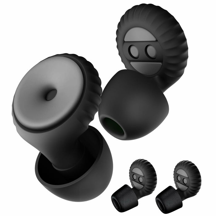 BNU Ear Plugs Noise Cancelling 25-35dB Reusable 2 Pairs S/M/L Black by Deal US