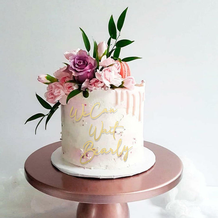 We Can Bearly Wait Gold Acrylic Cake Charm Baby Shower Gender Reveal by Deal US